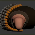 Serious Bald Game Movie Character With Dark Coat Red Inner Shirt And Shoulder Bullet Belt