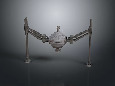 Mechanical Combat Weapon With Four Legged Frame And Spherical Core Structure Design 3d model