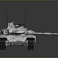 Modern Military Tank 3D Model With Camouflage Paint Gun Barrel Tracks And Antennas