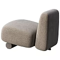 Comfortable Taupe Upholstered Accent Chair with Rounded Design and Sturdy Wooden Base