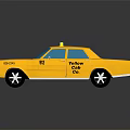 Shiny Vintage Yellow Taxi Model Car With Roof Sign And Body Text Details