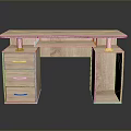 Modern Wooden Desk With Drawers And Open Shelf For Home Office