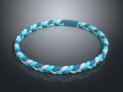 Braided Bracelet With Blue White Gray Color And Simple Design For Fashion Accessory 3d model
