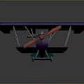 Purple Space Aviation Biplane Model With Red Propeller And Green Wheels