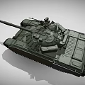Green 3D Rendered Military Tank With Cannon Turret And Tracks