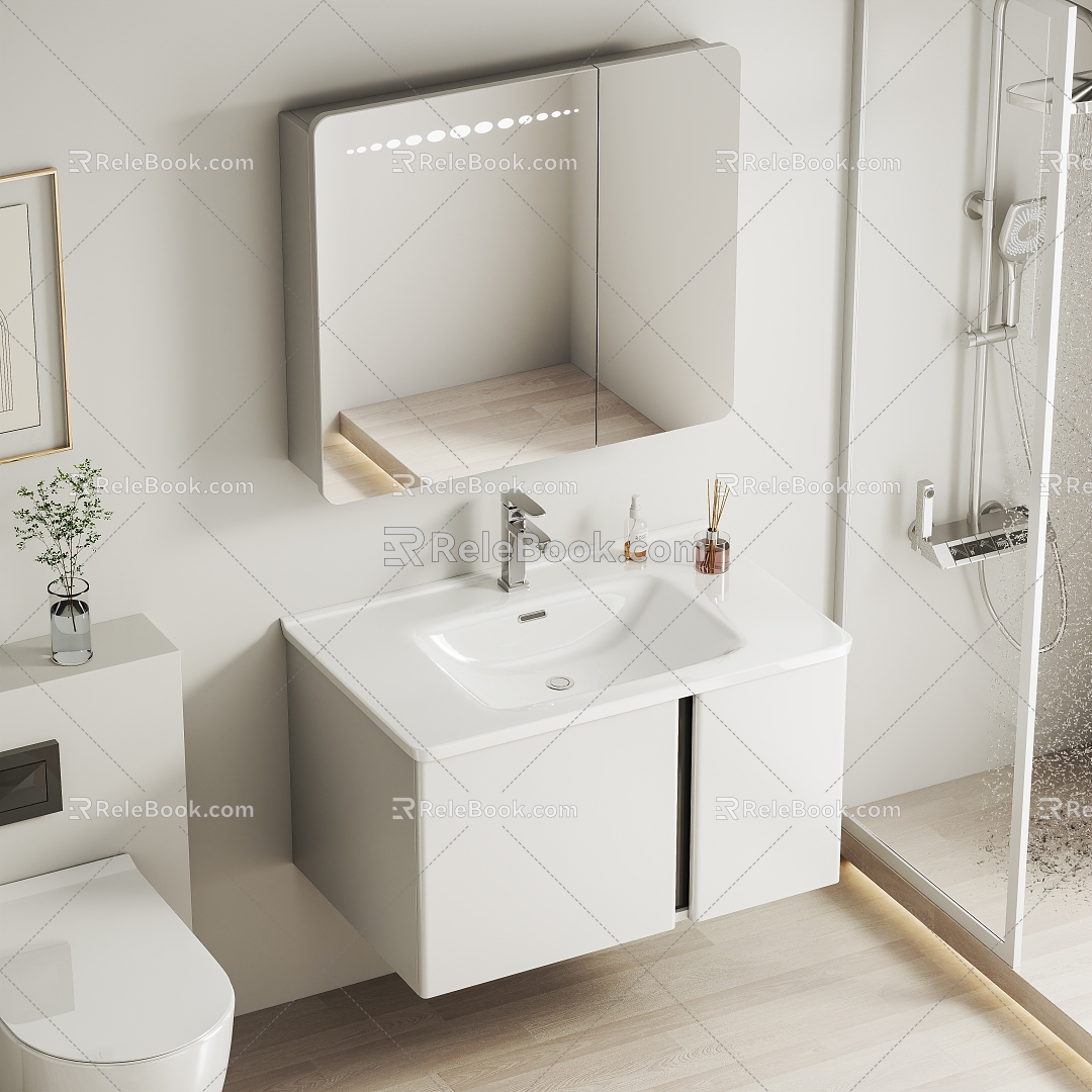 Bathroom Cabinet Sink Toilet Bathroom 3d model