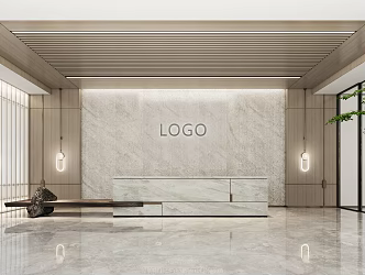 Company Front Desk 3d model
