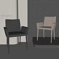 Designer Modern Dining Chairs With Black And Beige Leather In Minimalist Interior
