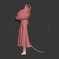 Pink Mouse Toy Wearing Pink Cape White Socks And Shoes Against Dark Background