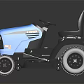 Blue Riding Lawn Mower For Efficient Grass Plant Maintenance In Garden