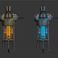 Two Futuristic Sci Fi Weapons With Complex Structure And Glowing Components