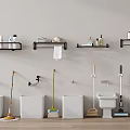 Mop pool cleaning utensils mop towel rack 3d model