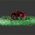 Festive Winter Hat Decorated With Green Wreath Red Bells And Colorful Flowers