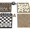 Modern Chess Chinese Chess International Chess Go 3d model