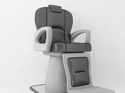 Gray Modern Massage Chair With Backrest Armrests Cushion and Footrest 3d model
