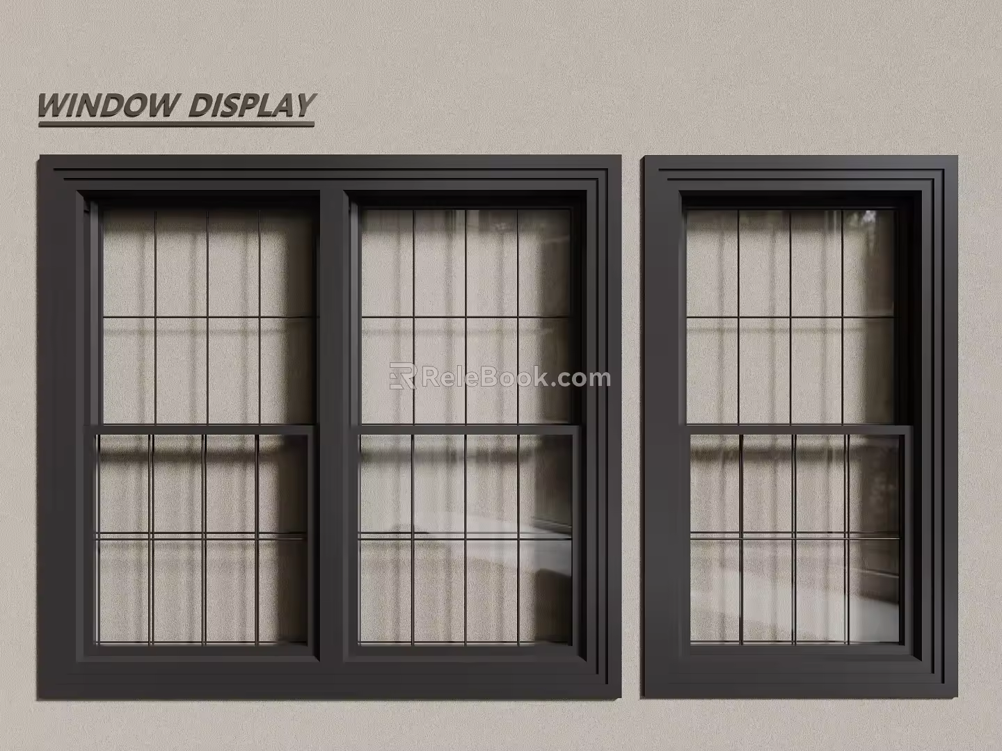 modern windows aluminum alloy windows casement windows floor-to-ceiling windows 3d model