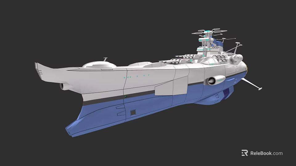 Advanced Warship Weapon System Featuring Turrets Missile Launchers And 3D Model Design 3d model 
