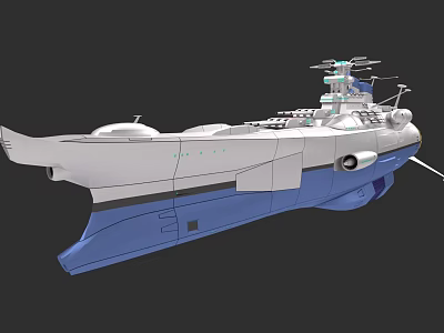 Advanced Warship Weapon System Featuring Turrets Missile Launchers And 3D Model Design 3d model