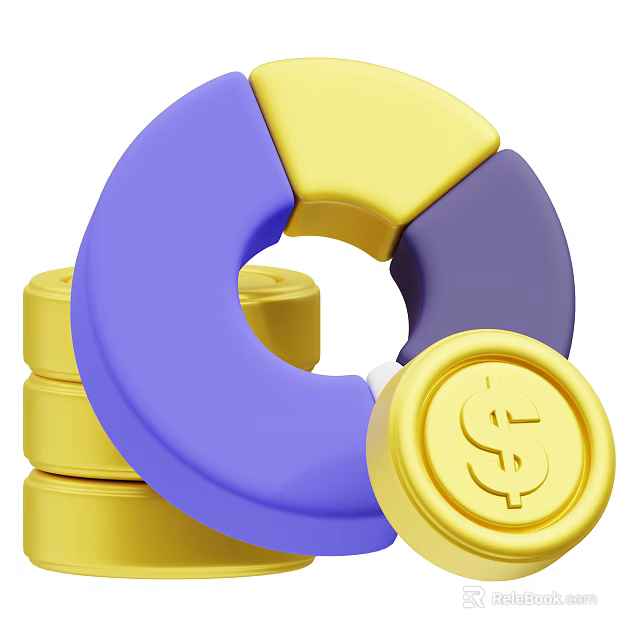 Elegant Modern Decorative Ornament Set Featuring Gold Circular Rings And Stacked Coin Elements 3d model