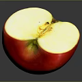 Juicy Ripe Red Apple Sliced Open Displaying White Flesh And Core