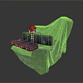 Military Weapons Storage Setup With Camouflage Cloth Helmet And Storage Cases