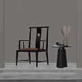 Stylish Modern Dining Chair Featuring Wooden Frame And Brown Cushion With Side Table Decor