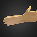 Handcrafted Wooden Artistic Structure With Intricate Jointed Parts And Natural Wood Finish