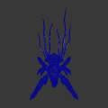 Menacing Hybrid Monster With Red Gray Body Multiple Limbs Spikes Tentacles And Yellow Glowing Parts