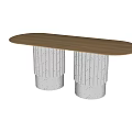 Modern Dining Table Solid Wood Dining Table Long Dining Table 3d model