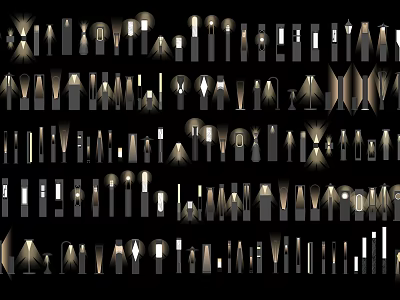 Various Stylish Outdoor Lights With Different Modern Designs For Exteriors 3d model
