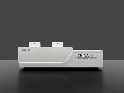 China Post White Reception Desk With Modern Clean Front Office Design 3d model
