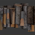 Natural Stacked Firewood Logs For Household Cooking And Warmth Supply