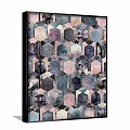 Modern Abstract Painting with Hexagonal Geometric Patterns and Vibrant Colorful Design 3d model