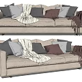 Modern three-seat sofa multiplayer sofa 3d model