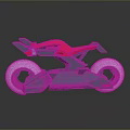 Futuristic Motorcycle Design With Red Black Color And Large Sleek Wheels