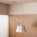 Modern Wall Lamp With Metal Arm And White Shade On Wooden Panel Wall