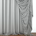 Double Layer Gray Window Curtain With White Sheer And Elegant Drape Design For Home Decor
