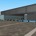 Modern Sales Office Building With Glass Curtain Walls Water Features And Wooden Deck