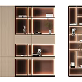 Elegant Modern Bookshelf Interior Design With Layered Shelves Built in Lighting And Decorative Items