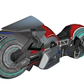 Futuristic Red And Black Motorcycle With Sleek Body And Illuminated Green Rims