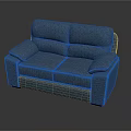 Modern Blue Leather Two Seater Sofa Stylish Interior Furniture Design