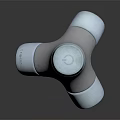 Three Way Pipe Component With White Main Body And Silver Metal Connecting Parts