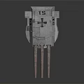 Detailed Industrial Mechanical Turret Featuring Multi Barrel Cannon And Metal Structure Design