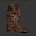 Fashionable Vintage Red Leather Mid Calf Boots With Wrinkled Design For Daily Use
