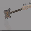Fender Electric Bass Guitar Featuring Gray Body White Headstock And Reflection Surface