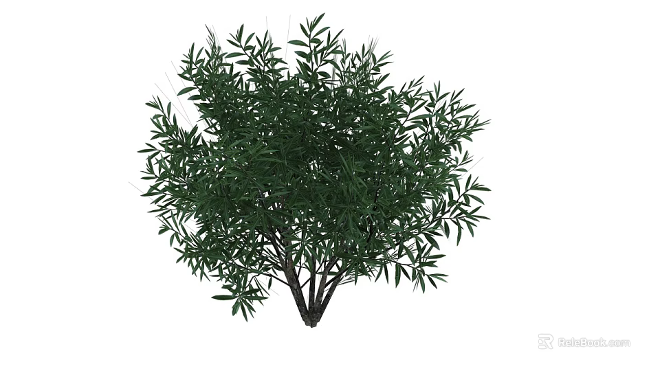 Lush Green Bush With Dense Fresh Leaves And Natural Growth Features 3d model 