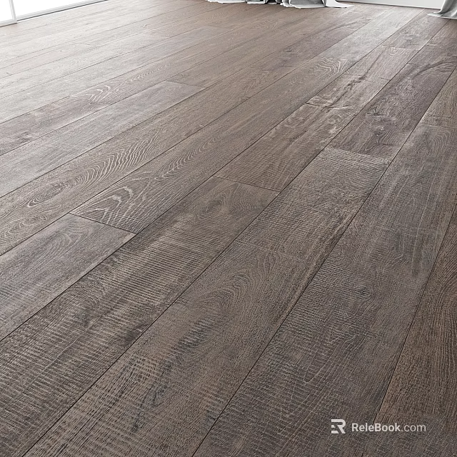 Natural Wood Flooring With Distressed Texture And Modern Design For Home Interiors 3d model 