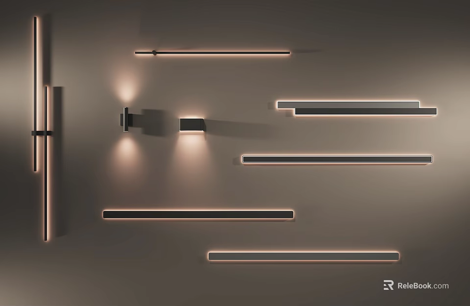 Modern Wall Lamps With Sleek Linear Design For Indoor LED Lighting Decoration 3d model 