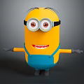 Popular Movie Character Minion With Yellow Body Blue Overalls Big Round Eyes Goggles Smiling And Outstretched Arms