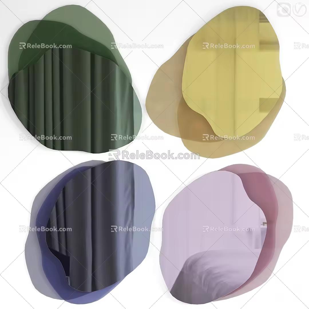 Color hanging mirror 3d model